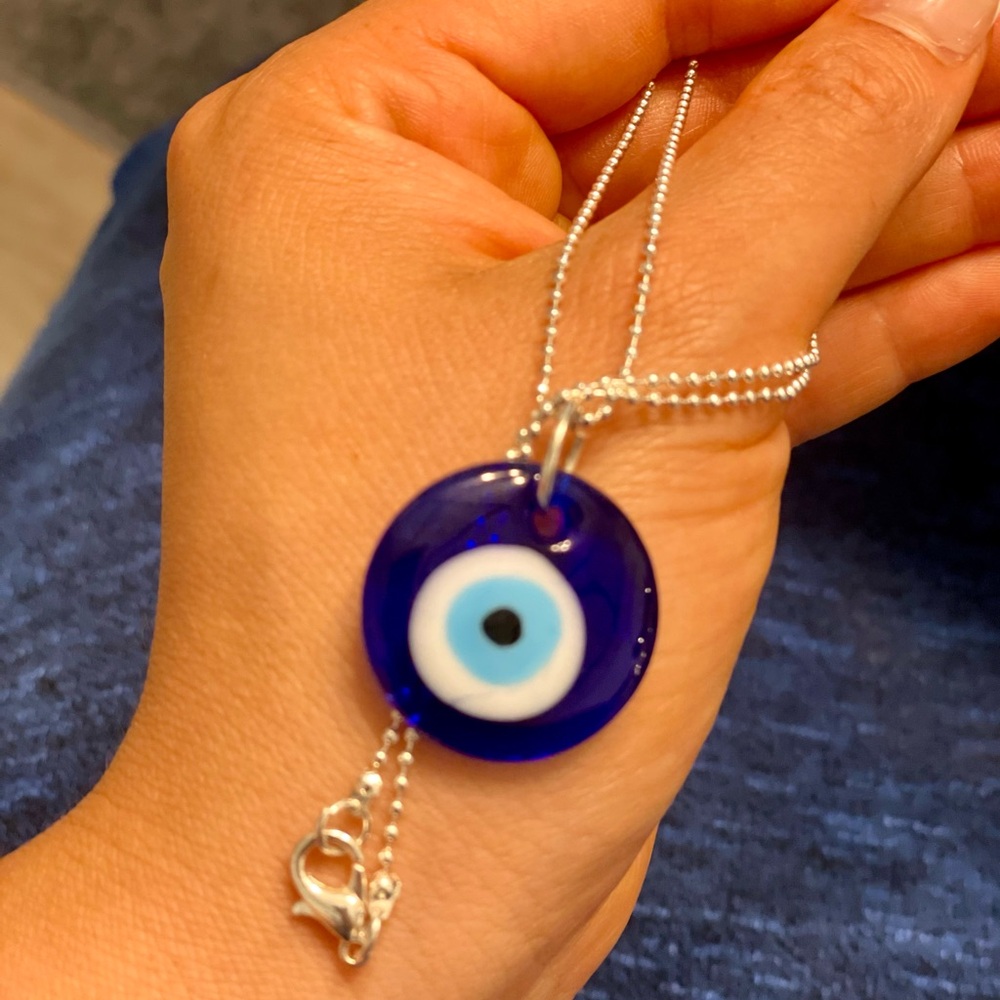 Blue Evil Eye Pendant Necklace